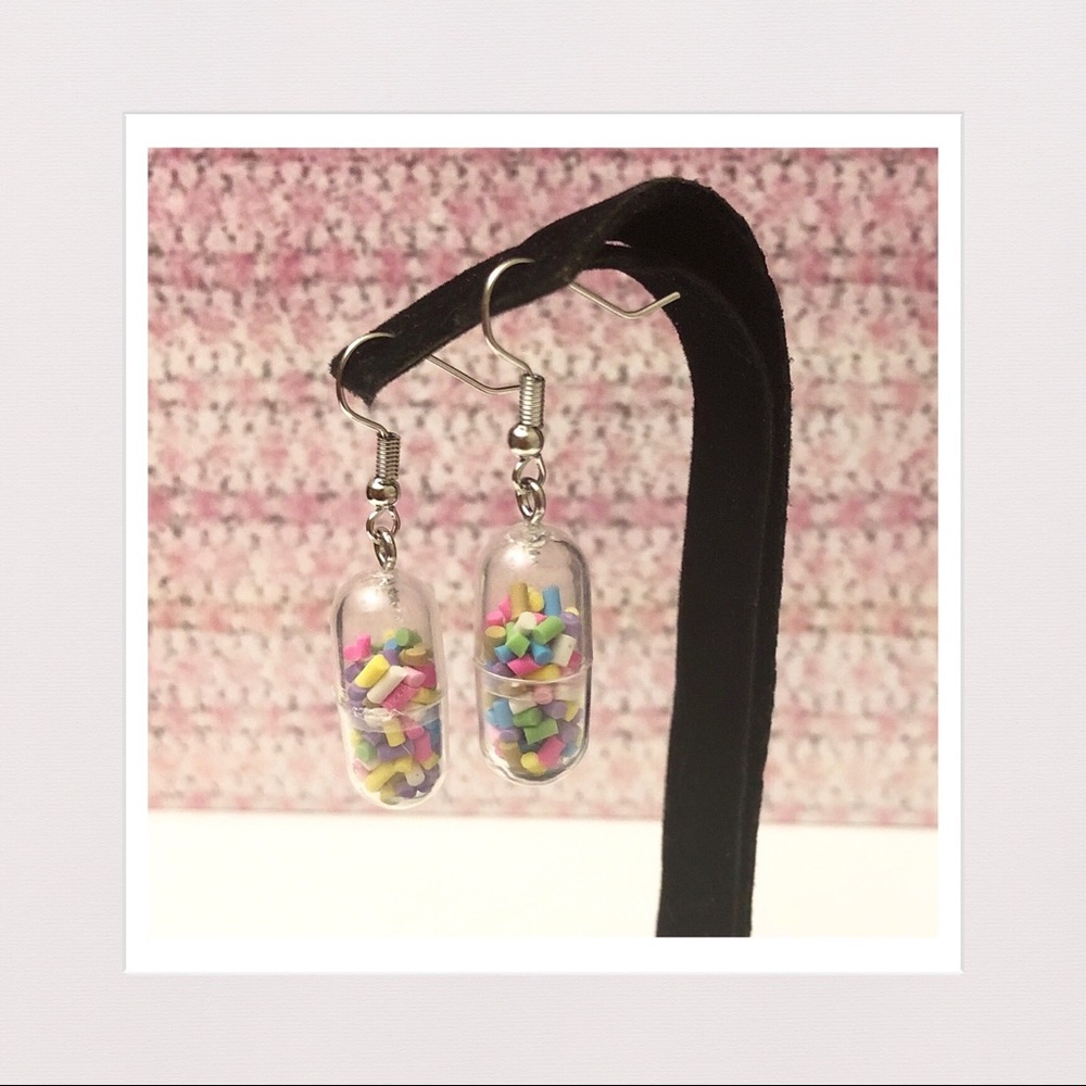 Mini Candy Sprinkles in Capsule Earrings